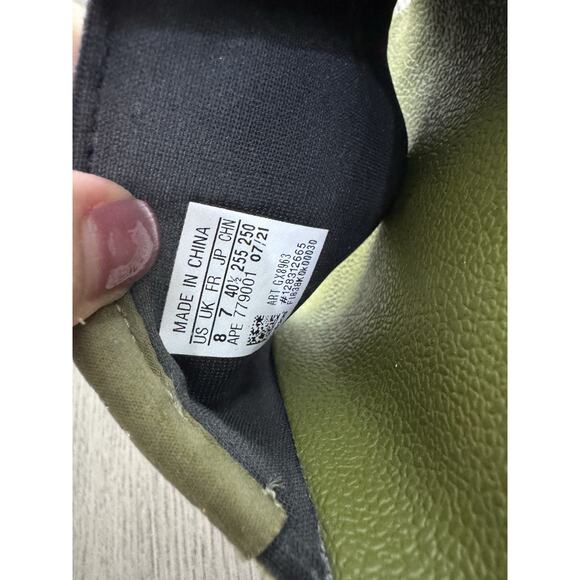 Adidas Adillette Womens Olive Green Metallic Velvet Slide Size 8 Limited Sandals - Picture 6 of 6